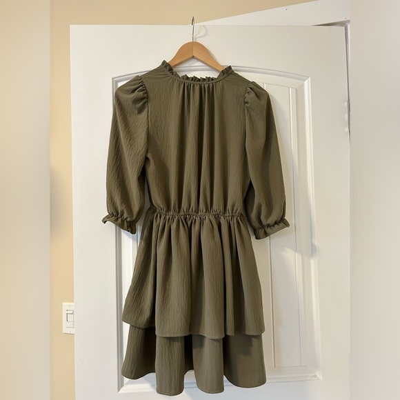 Black tape smoked tiered satin midi dress - Picture 3 of 3